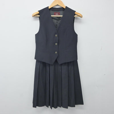 【中古】埼玉県 春日部東高等学校 女子制服 2点（ベスト・スカート）sf024274