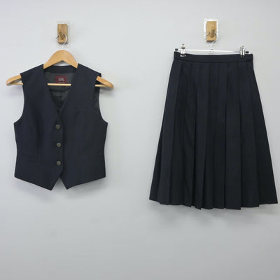 【中古】埼玉県 春日部東高等学校 女子制服 2点（ベスト・スカート）sf024274