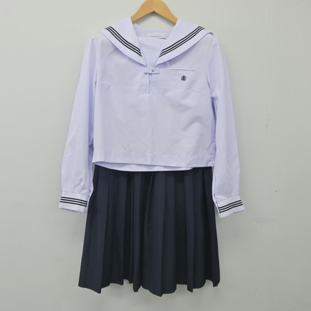 【中古】滋賀県 水口高等学校 女子制服 3点（セーラー服・セーラー服・スカート）sf024289