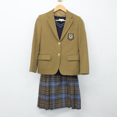 【中古】岡山県 岡山学芸館高等学校 女子制服 4点（ブレザー・ニット・スカート）sf024291