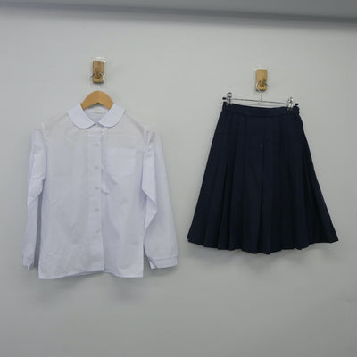 【中古】福島県 会津若松第二中学校 女子制服 3点（ブレザー・シャツ・スカート）sf024297