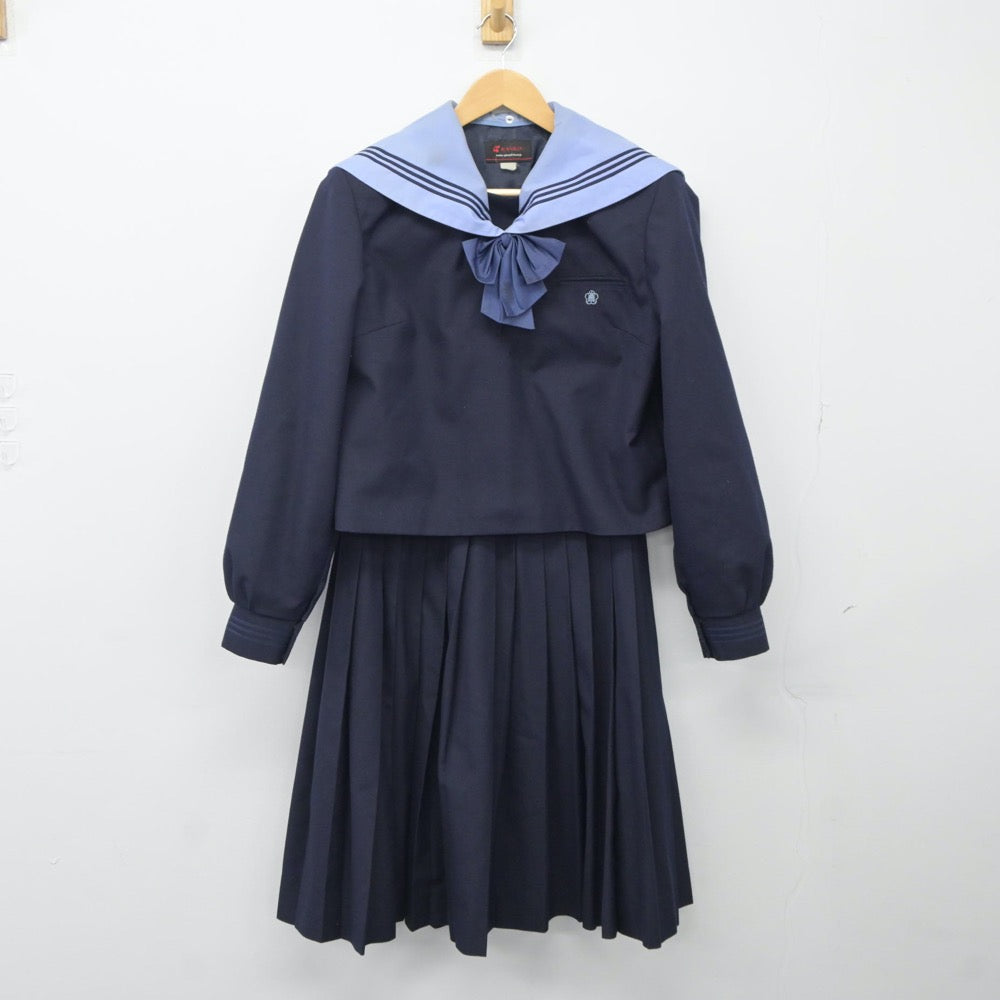 【中古】滋賀県 水口高等学校 女子制服 3点（セーラー服・スカート）sf024298