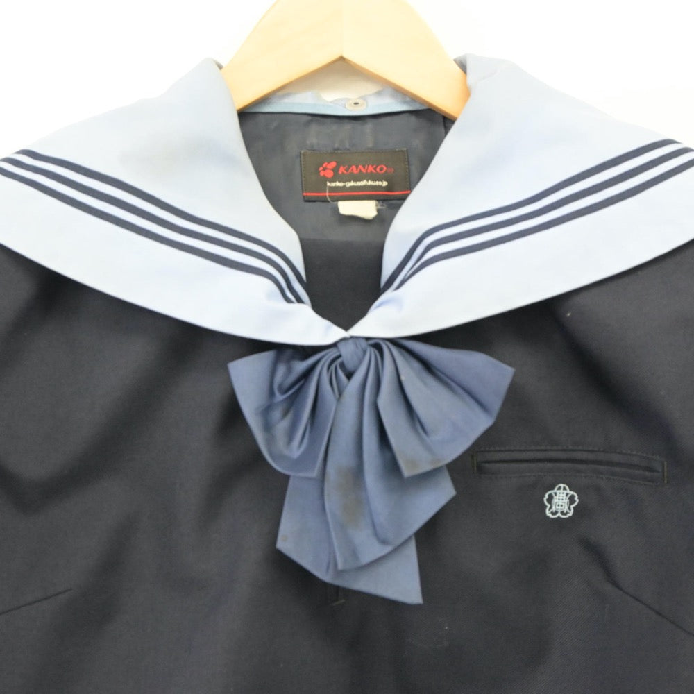 【中古】滋賀県 水口高等学校 女子制服 3点（セーラー服・スカート）sf024298