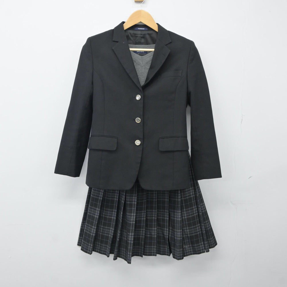 【中古】埼玉県 草加西高等学校 女子制服 3点（ブレザー・ニット・スカート）sf024299