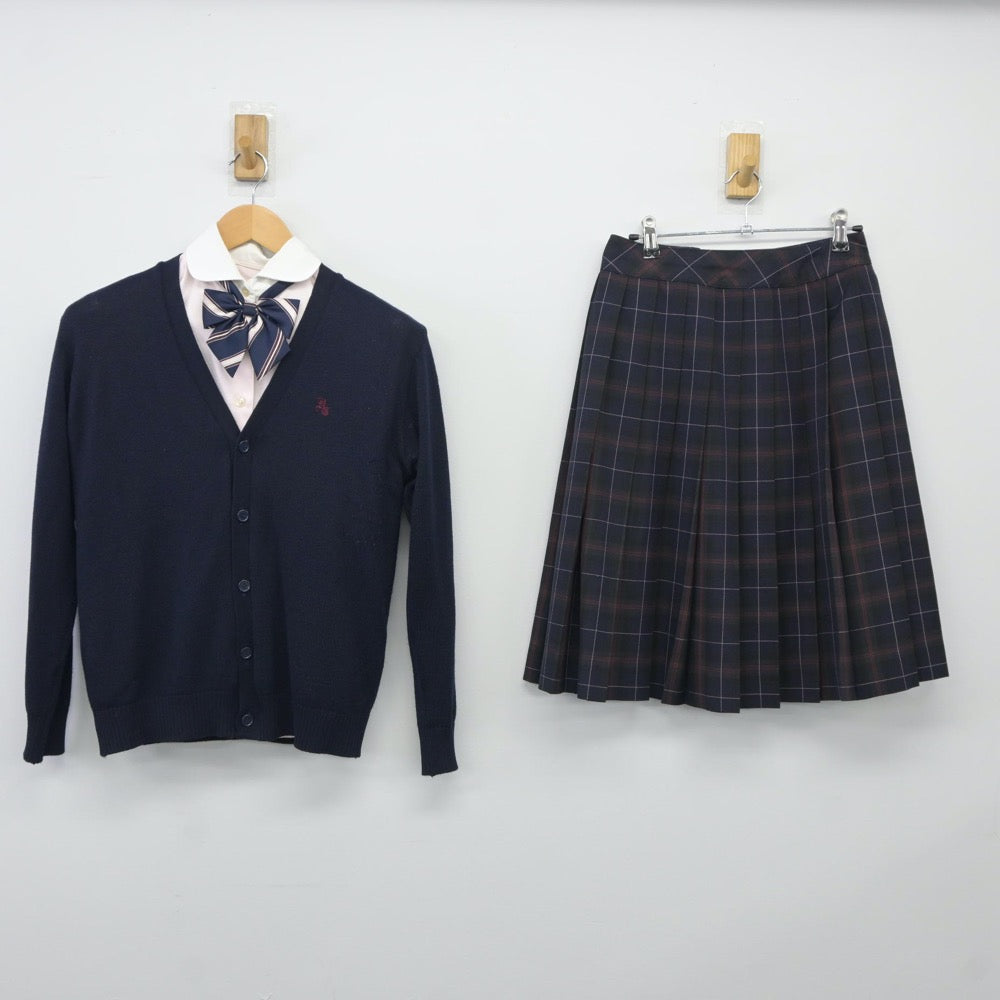 【中古】大阪府 羽衣学園高等学校 女子制服 5点（ブレザー・シャツ・ニット・スカート）sf024308