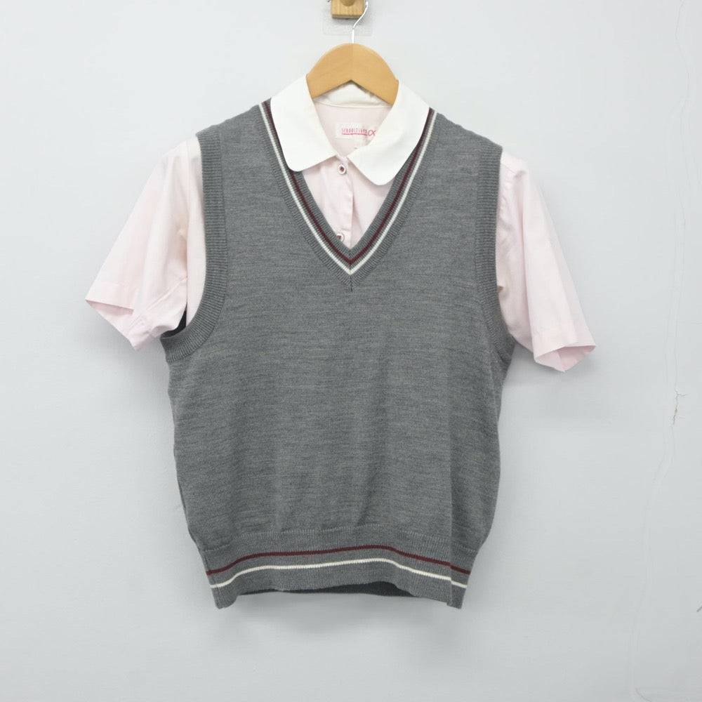 【中古】大阪府 羽衣学園高等学校 女子制服 2点（シャツ・ニットベスト）sf024309