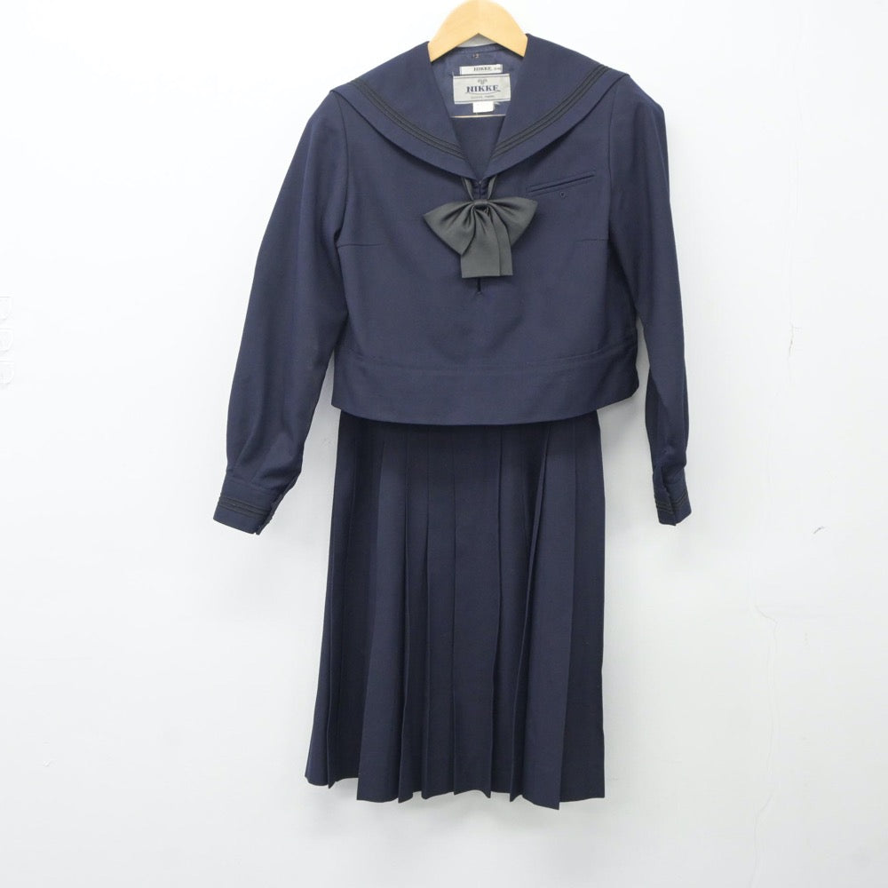 【中古】静岡県 日本体育大学 浜松日体高等学校 女子制服 3点（セーラー服・スカート）sf024316