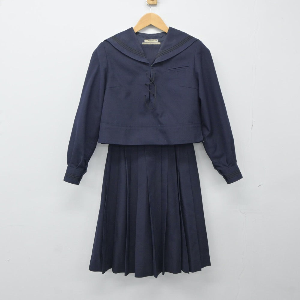 【中古】静岡県 日本体育大学 浜松日体高等学校 女子制服 2点（セーラー服・スカート）sf024317