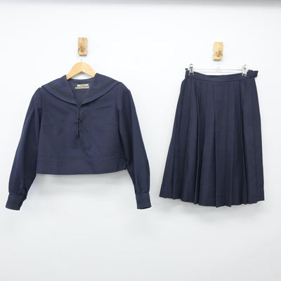 【中古】静岡県 日本体育大学 浜松日体高等学校 女子制服 2点（セーラー服・スカート）sf024317