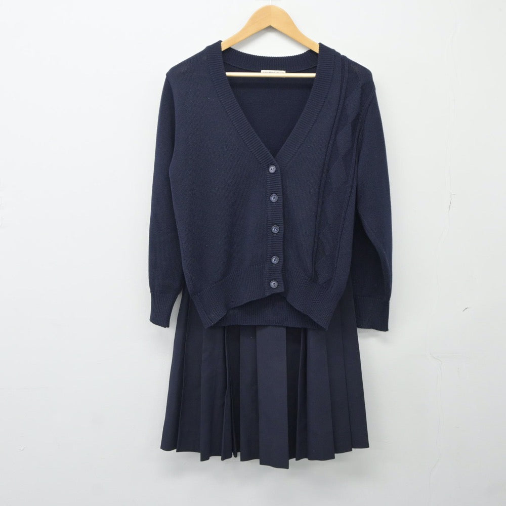 【中古】静岡県 日本体育大学 浜松日体高等学校 女子制服 2点（ニット・スカート）sf024318