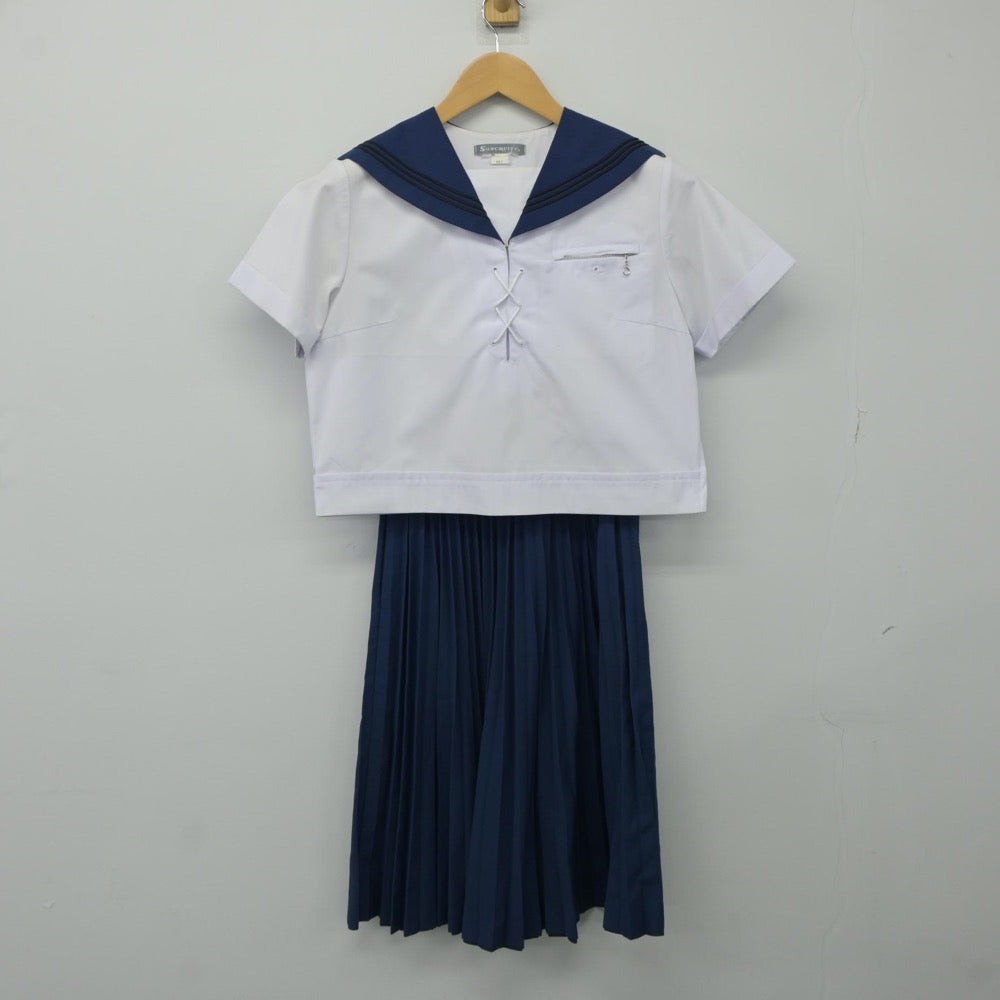 【中古】静岡県 日本体育大学 浜松日体高等学校 女子制服 2点（セーラー服・スカート）sf024321