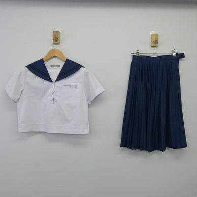 【中古】静岡県 日本体育大学 浜松日体高等学校 女子制服 2点（セーラー服・スカート）sf024321