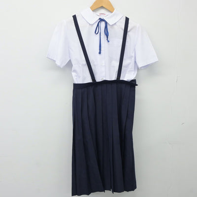 【中古】茨城県 御所ケ丘中学校 女子制服 3点（シャツ・スカート）sf024323