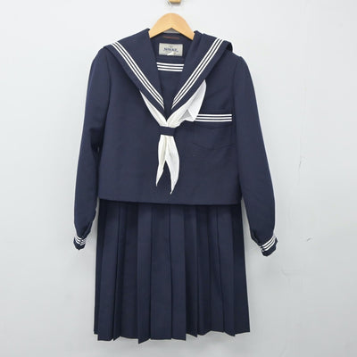 【中古】兵庫県 学文中学校 女子制服 3点（セーラー服・スカート）sf024335