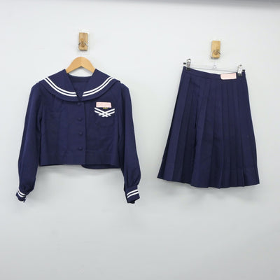 【中古】沖縄県 金武中学校 女子制服 2点（セーラー服・スカート）sf024345