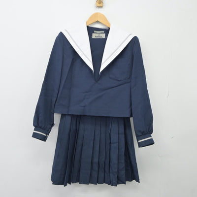 【中古】愛知県 西春高等学校 女子制服 2点（セーラー服・スカート）sf024352