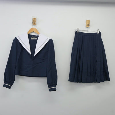 【中古】愛知県 西春高等学校 女子制服 2点（セーラー服・スカート）sf024352