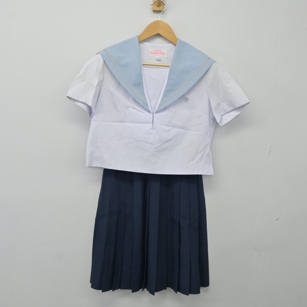 【中古】愛知県 西春高等学校 女子制服 3点（セーラー服・セーラー服・スカート）sf024354