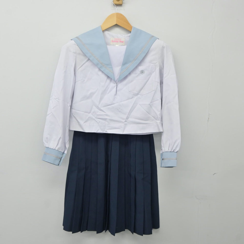 【中古】愛知県 西春高等学校 女子制服 3点（セーラー服・セーラー服・スカート）sf024354