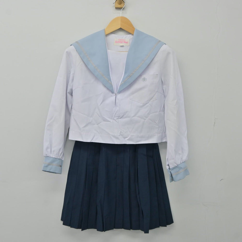 【中古】愛知県 西春高等学校 女子制服 3点（セーラー服・スカート）sf024365