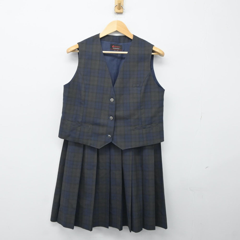 【中古】千葉県 市川第五中学校 女子制服 3点（ブレザー・ベスト・スカート）sf024374