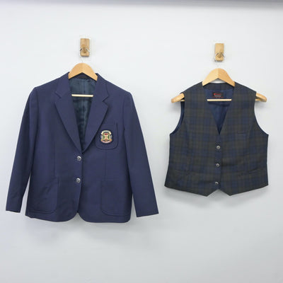 【中古】千葉県 市川第五中学校 女子制服 3点（ブレザー・ベスト・スカート）sf024374