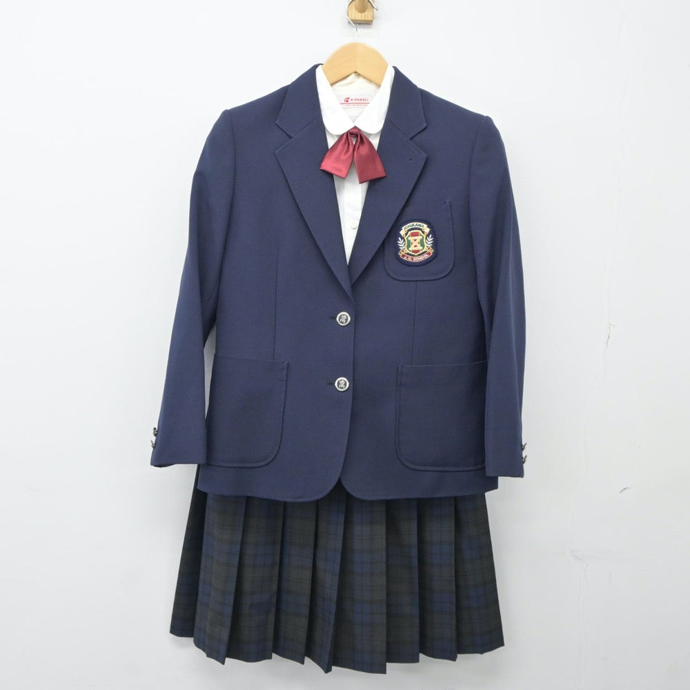 【中古】千葉県 市川第五中学校 女子制服 4点（ブレザー・シャツ・スカート）sf024375