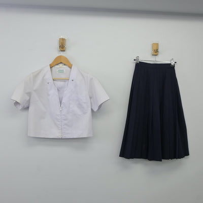 【中古】愛知県 八幡中学校 女子制服 2点（セーラー服・スカート）sf024379