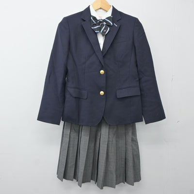 【中古】大阪府 近畿大学附属中学校 女子制服 4点（ブレザー・シャツ・スカート）sf024388