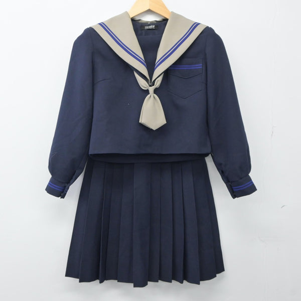中古制服】大阪府 八田荘中学校 女子制服 4点（セーラー服