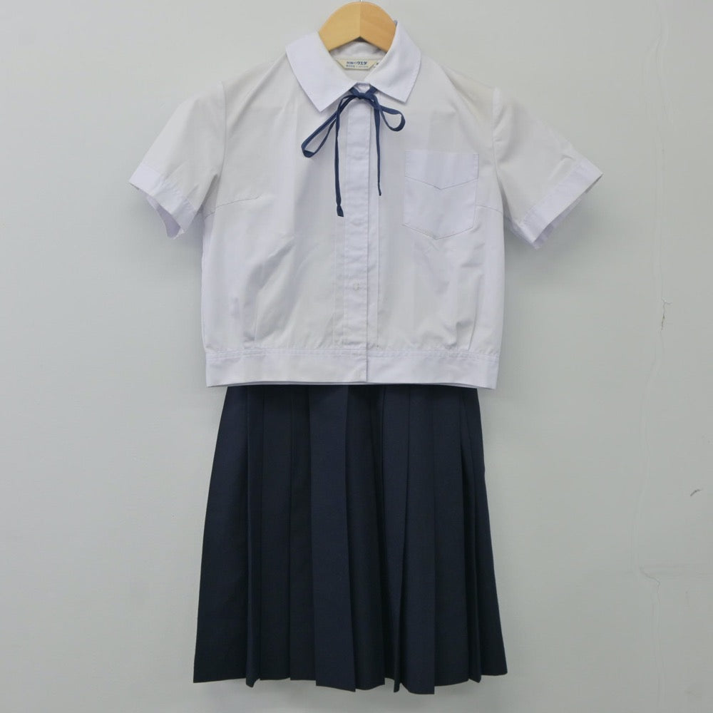 【中古】大阪府 八田荘中学校 女子制服 3点（シャツ・スカート）sf024396