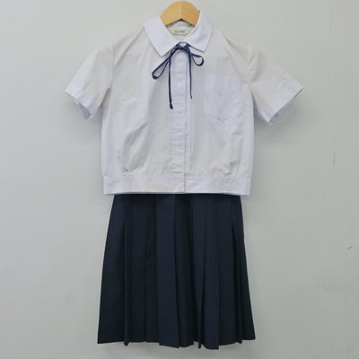 【中古】大阪府 八田荘中学校 女子制服 3点（シャツ・スカート）sf024396