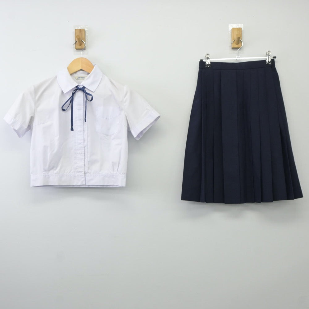 【中古】大阪府 八田荘中学校 女子制服 3点（シャツ・スカート）sf024396