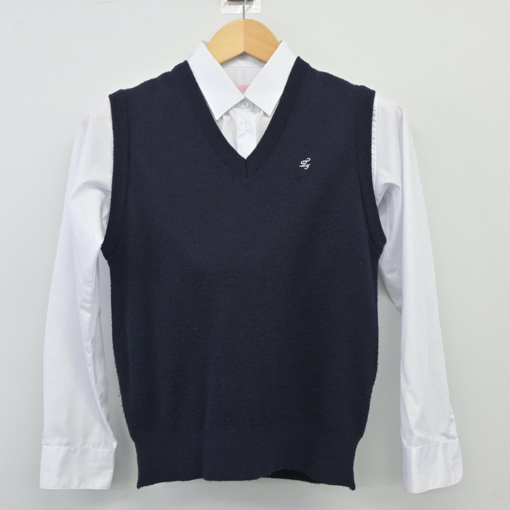 【中古】東京都 立川第五中学校 女子制服 3点（シャツ・ニットベスト・スカート）sf024400