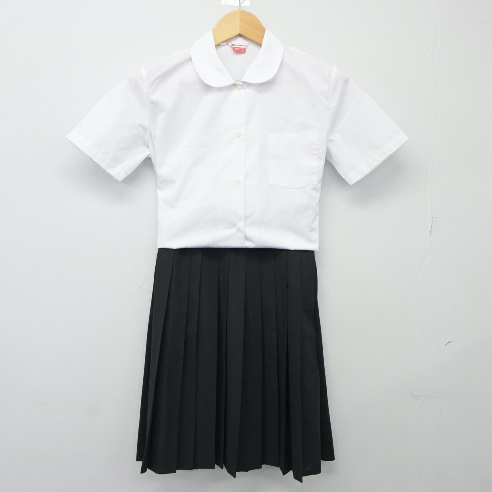 【中古】愛媛県 船木中学校 女子制服 2点（シャツ・スカート）sf024411