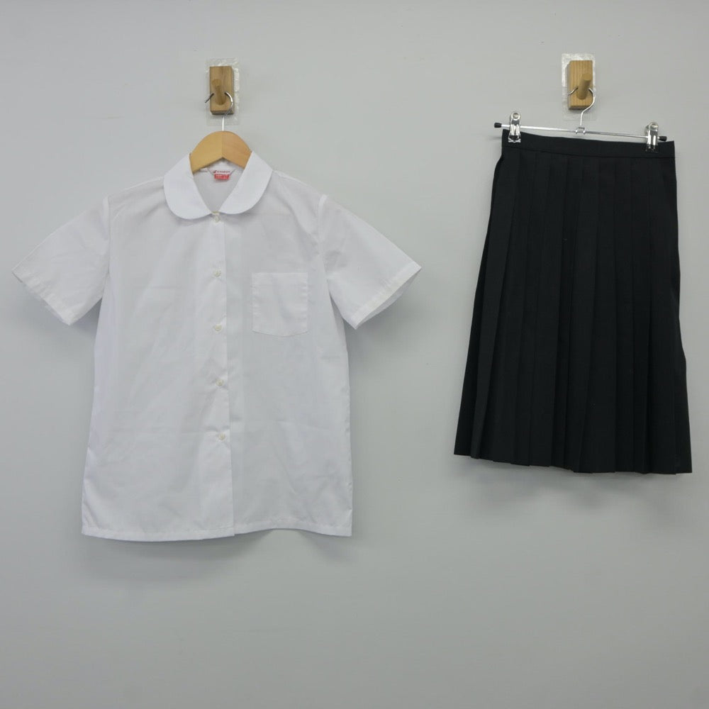 【中古】愛媛県 船木中学校 女子制服 2点（シャツ・スカート）sf024411