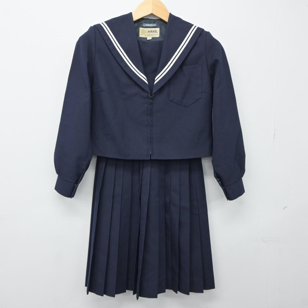 【中古】愛知県 鬼崎中学校 女子制服 2点（セーラー服・スカート）sf024414