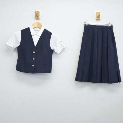 【中古】愛知県 名古屋南高等学校 女子制服 3点（シャツ・ベスト・スカート）sf024425