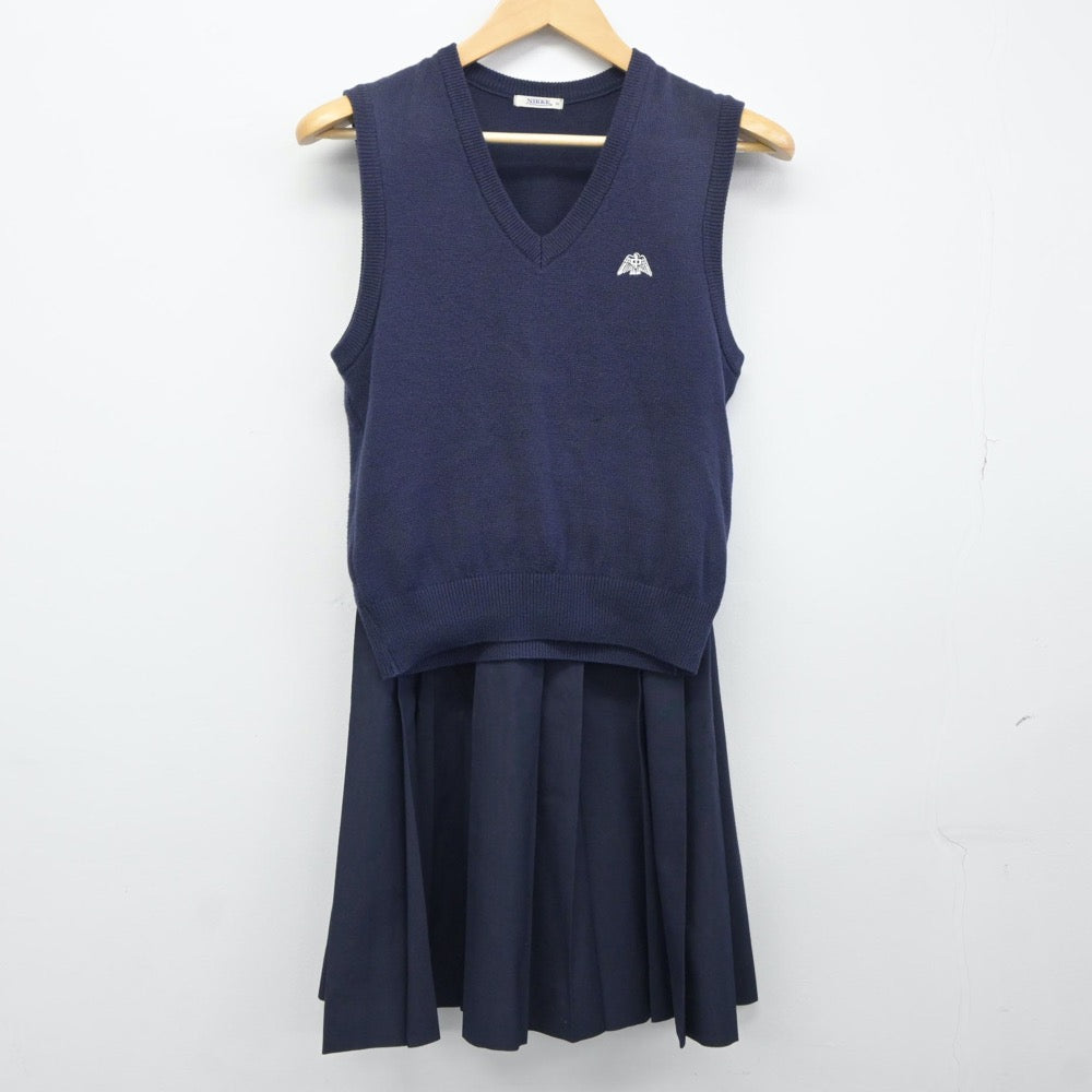 【中古】東京都 上板橋第三中学校 女子制服 2点（ニットベスト・スカート）sf024430