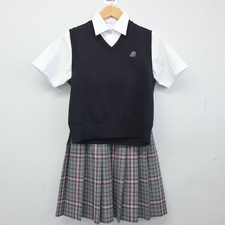 【中古】埼玉県 大妻嵐山女子高等学校 女子制服 3点（シャツ・ニットベスト・スカート）sf024443