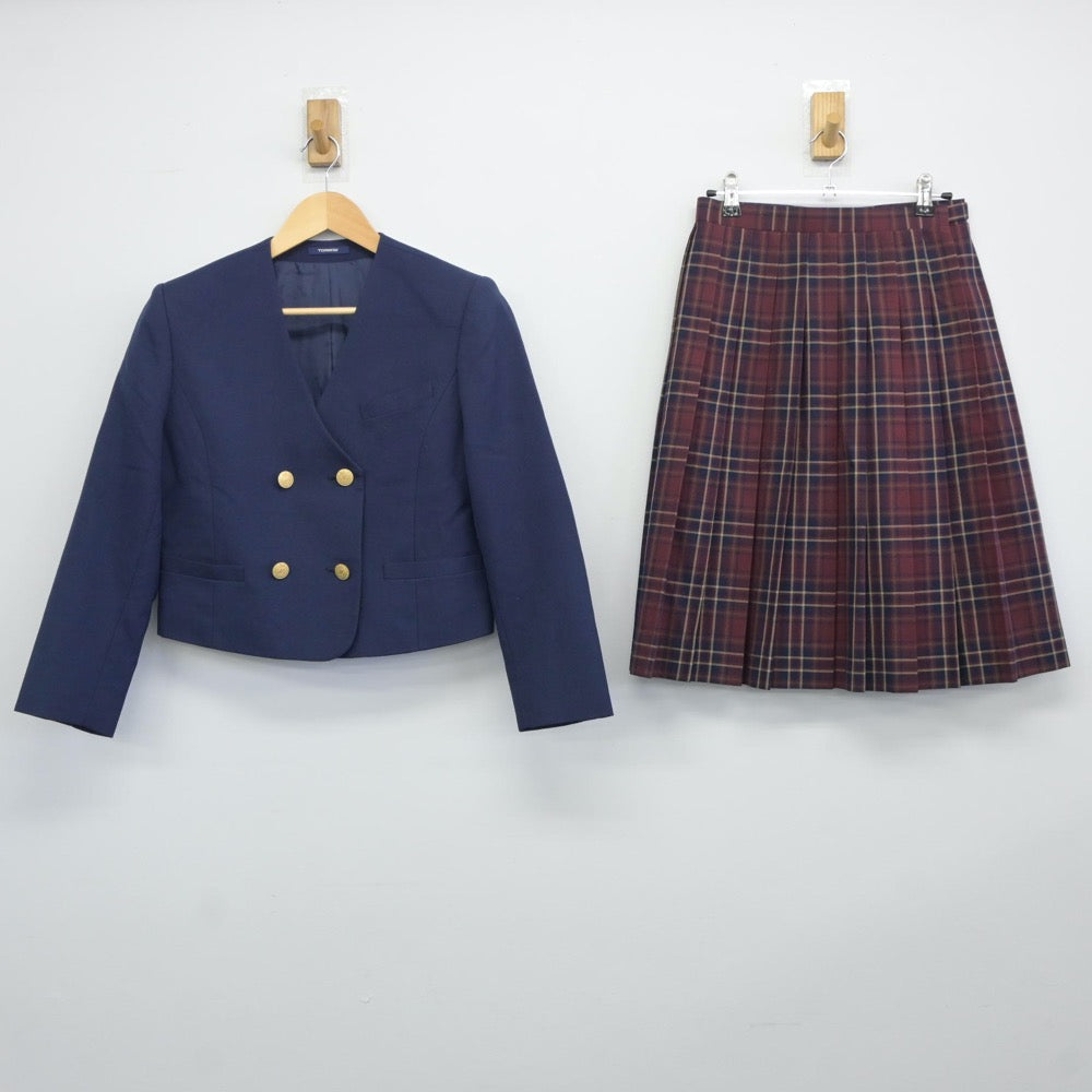 【中古】福島県 原町第二中学校 女子制服 2点（ブレザー・スカート）sf024449