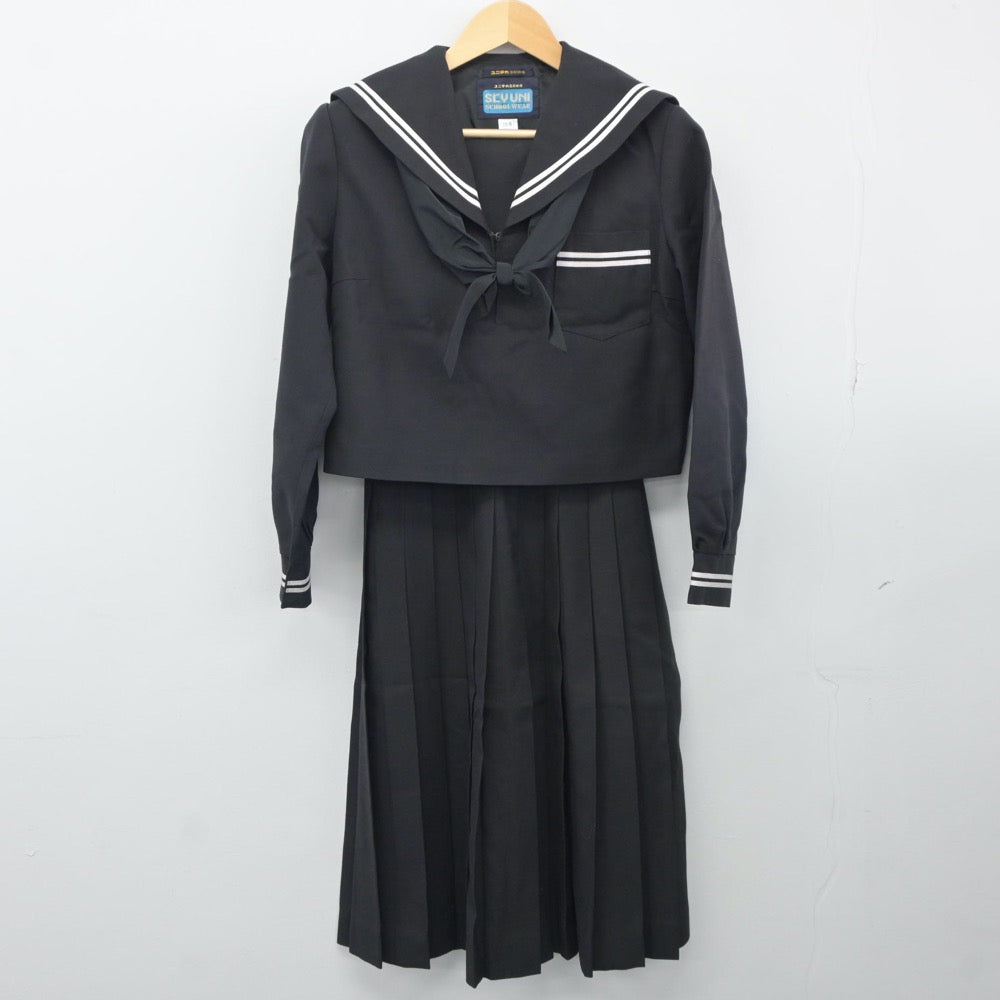 【中古】三重県 鈴鹿市白子中学校 女子制服 4点（セーラー服・スカート・スカート）sf024485