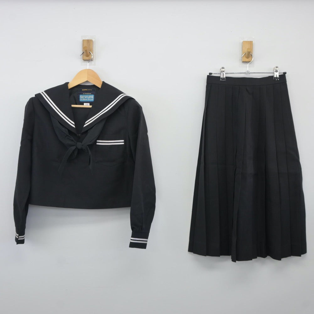 【中古】三重県 鈴鹿市白子中学校 女子制服 4点（セーラー服・スカート・スカート）sf024485