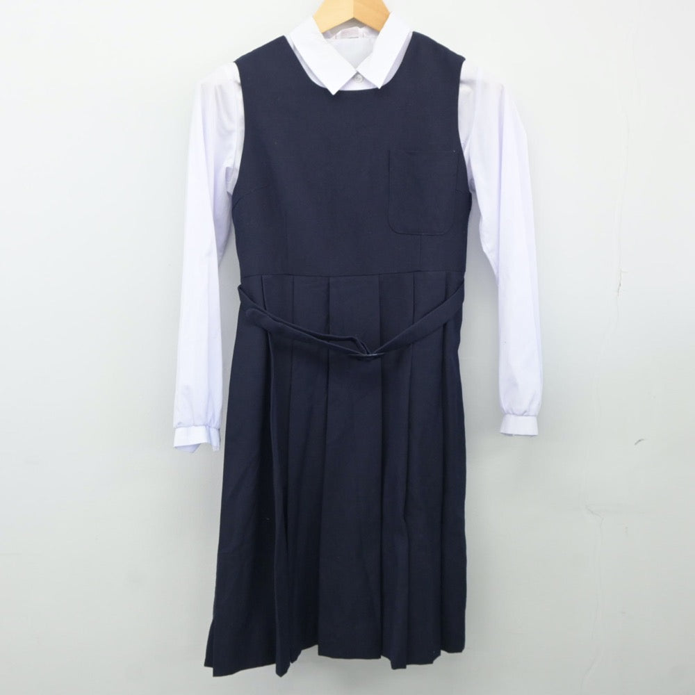 【中古】宮城県 若柳中学校 女子制服 4点（セーラー服・シャツ・ジャンパースカート）sf024493