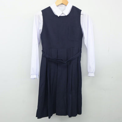 【中古】宮城県 若柳中学校 女子制服 4点（セーラー服・シャツ・ジャンパースカート）sf024493