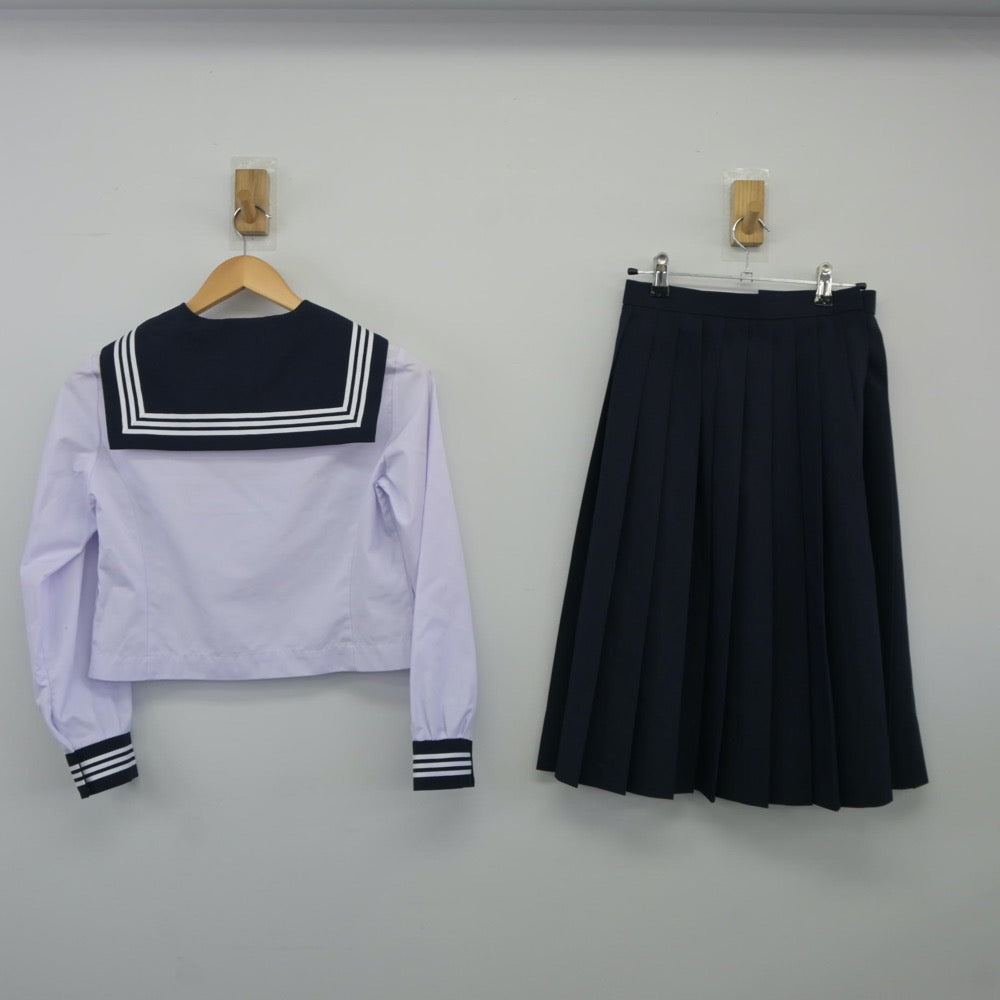 【中古】広島県 比治山女子高等学校 女子制服 2点（セーラー服・スカート）sf024505