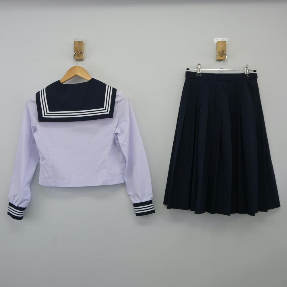 【中古】広島県 比治山女子高等学校 女子制服 2点（セーラー服・スカート）sf024506