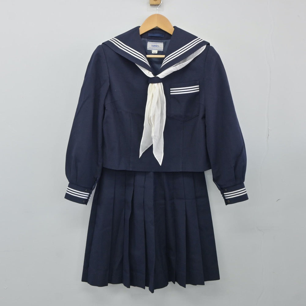 【中古】福島県 白河中央中学校 女子制服 3点（セーラー服・スカート）sf024510