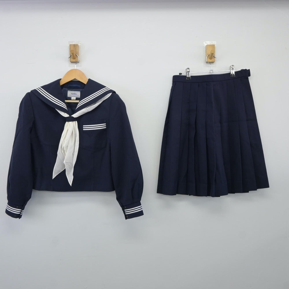 【中古】福島県 白河中央中学校 女子制服 3点（セーラー服・スカート）sf024510