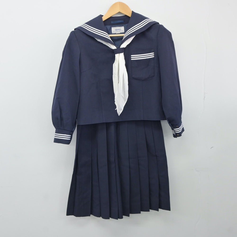 【中古】福島県 白河中央中学校 女子制服 3点（セーラー服・スカート）sf024511